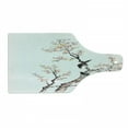 thumbnail image 1 of Art Cutting Board, Traditional Chinese Paint of Flowers Plum Blossom Birds on Tree Romance Print, Tempered Glass Cutting and Serving Board, Wine Bottle Shape, Pale Yellow Brown, by Ambesonne, 1 of 1