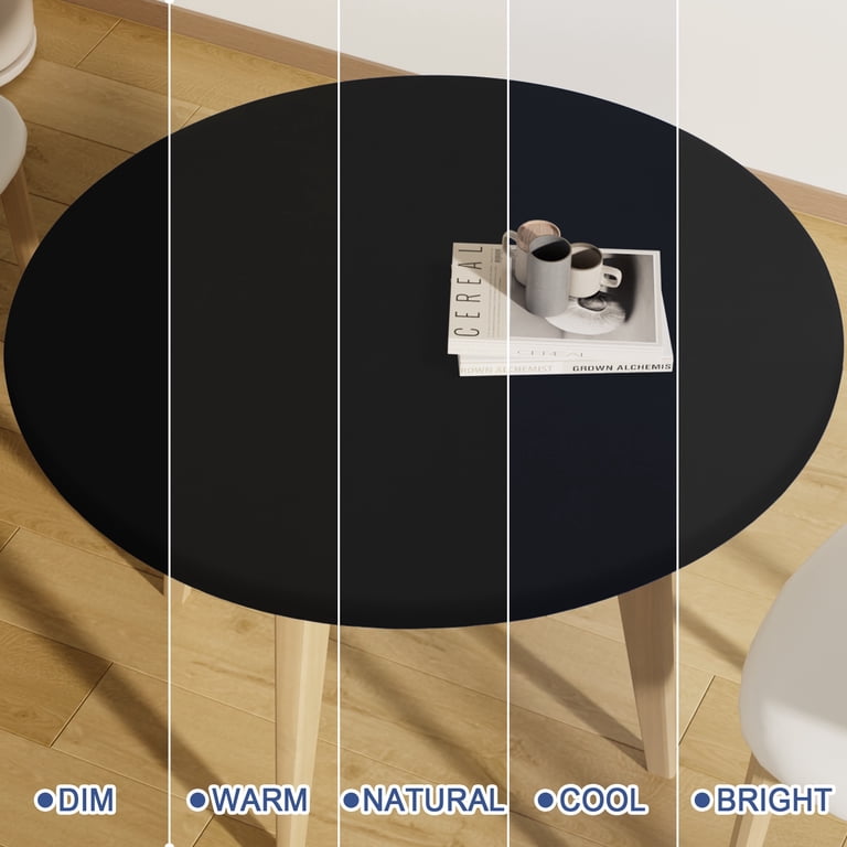decorUhome Round Stretch Spandex Tablecloth, 45-56", Black photo 8