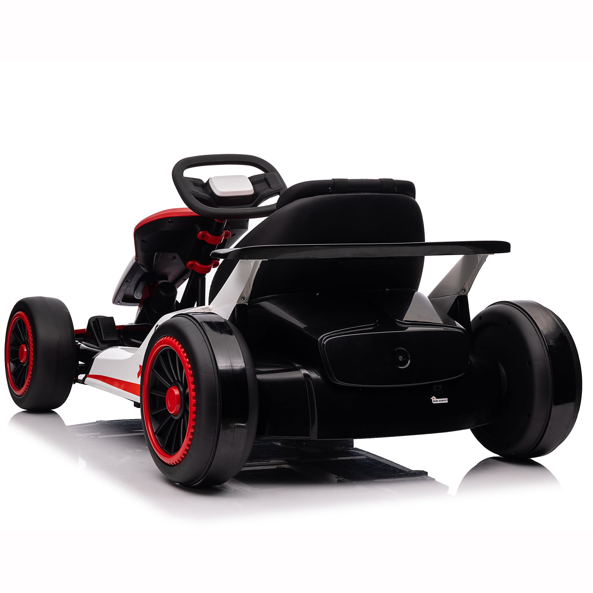 Joyracer 24V Go Kart for Kids, 7AH Battery Powered Ride on Car for Teens Ages 6+, Outdoor Ride on Toys, High-Low Speed 5-9MPH, Accelerator/Brake Pedal, 360°Drifting, Wear-Resistant Wheels, Red