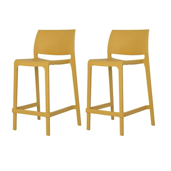 Lagoon Sensilla Resin Stackable Counter Stool Set of 2