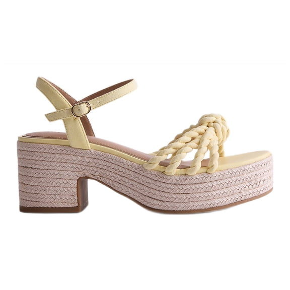 Free Assembly Women's Espadrille Block Heel Platform Sandals