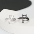 thumbnail image 3 of Hook line geometric cat ring opening adjustable fashion animal ring jewelry Couple jewelry Valentine's Day gift, 3 of 4