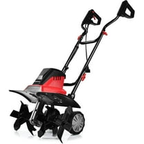 13.5 Amp Electric Tiller, Corded Rototiller Tool w/ Foldable Handle & 6 Tines, 17.7-Inch Tilling Width, Lightweight Garden Cultivator for Lawn Digging Soil