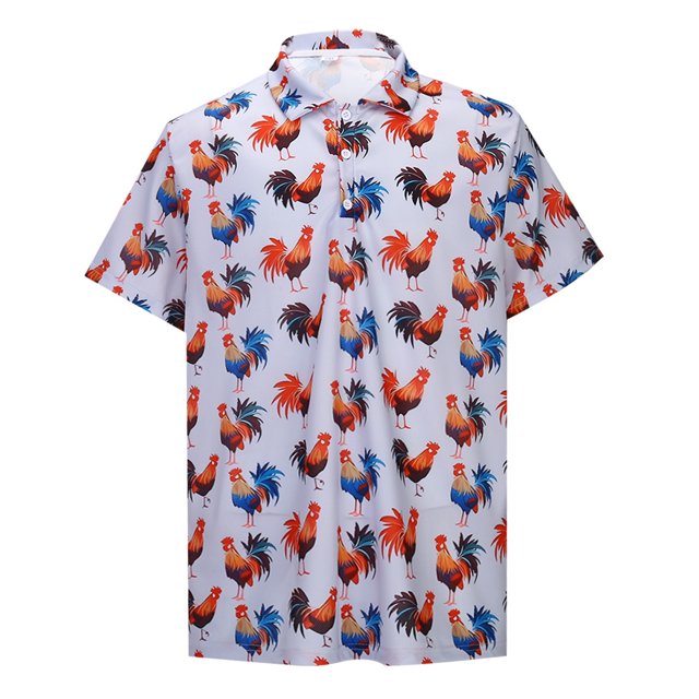 Adult Mens Polo T Shirts Short Sleeve Button Tee Shirt Basic Red Men's Dress Shirts