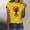 Yellow, variant on Independence Day Women's Short Sleeve Tops Under $10 Free Shipping Graphics Summer Casual Loose 3XL Black Printed Round Neck Short Sleeve T-shirt Loose Top