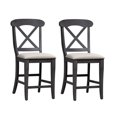 thumbnail image 1 of Ocean Isle Dark Gray Uph X Back Counter Chair (RTA)-Set of 2, 1 of 7