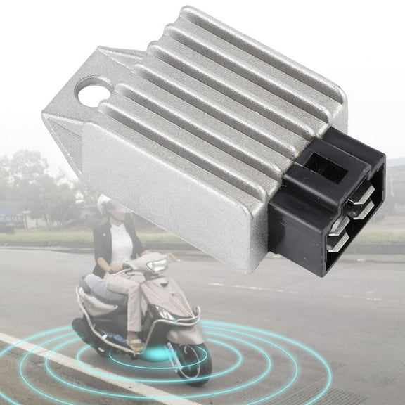 Voltage Regulator Rectifier, Universal Motorcycle Motor Bike 4 Pin 12V Voltage Regulator Stabilizer Current Rectifier, for Scooter, Moped, ATVs, Buggie with GY6 Motor 50cc to 150cc