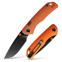 Marten EDC Pocket Knife 2.98" 154CM Black Stonewash Blade, Aluminum Handle, Liner Lock, Folding Knife with Belt Clip - A1606