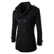 thumbnail image 2 of Ropa De Abrigo Para Hombre Abrigo De Guisante De Invierno Gabardinas De Doble Botonadura Negro L Likrtyny Caballero, 2 of 6