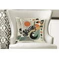 thumbnail image 3 of Ambesonne Monstera Throw Pillow Cover Pack of 2, Boho Mid Century Sun Leaf, 2 Pcs-40"x40", Cinnamon Black Beige, 3 of 5