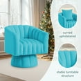 thumbnail image 6 of Korser 360° Swivel Accent Chair with Velvet Upholstered Swivel Barrel Chairs for Living Room, Bedroom,Teal, 6 of 8