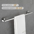 thumbnail image 3 of 18 Inch Polished Chrome Towel Bar for Bathroom, Total Length 18-Inch Bath Towel Rack Wall Mount, Durable SUS304 Stainless Steel Modern Home Decor Chrome Towel Holder, 3 of 9