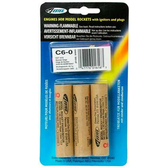 ESTES C6-0 Model Rocket Engines 3 Pack