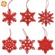 thumbnail image 2 of 6 piezas de copos de nieve blancos y rojos para hacer tú mismo, adornos colgantes de madera para Navidad, adornos para árboles de Navidad, decoraciones para fiestas de Navidad, regalo para niños, 2 of 5