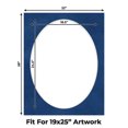 thumbnail image 2 of Brooke Blue Suede Picture Frame Mat for 22x28 Frames - Oval Opening for 19x25 Photos - 50 Mats, 2 of 7