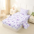 thumbnail image 2 of Erosebridal Kawaii Purple Butterflies Twin Sheet Sets,Rustic Lavender Blossom Bedding For Girl 3pcs, 2 of 6