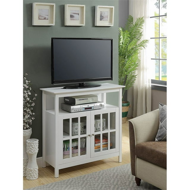 Convenience Concepts Meuble Télé Haut Big Sur en Fini Bois Blanc