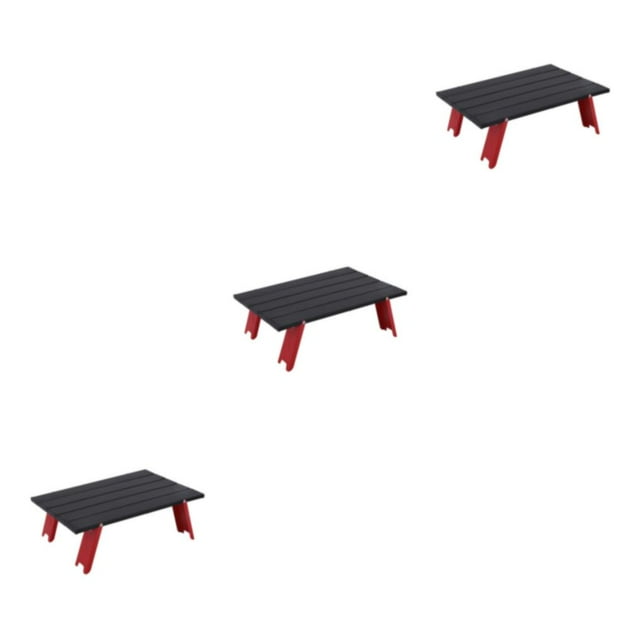 Youkk Outdoor Table Wide Application For Camping And Picnics Compact And Portable Folding Picnic Table Red and black 3Set