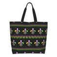 thumbnail image 1 of Balery Mardi Gras Fleur de Lis Bolsa Tote Estilo Estético con Cremalleras, Bolsa de Hombro, Bolsa de Compras Grande y Plegable, 1 of 8