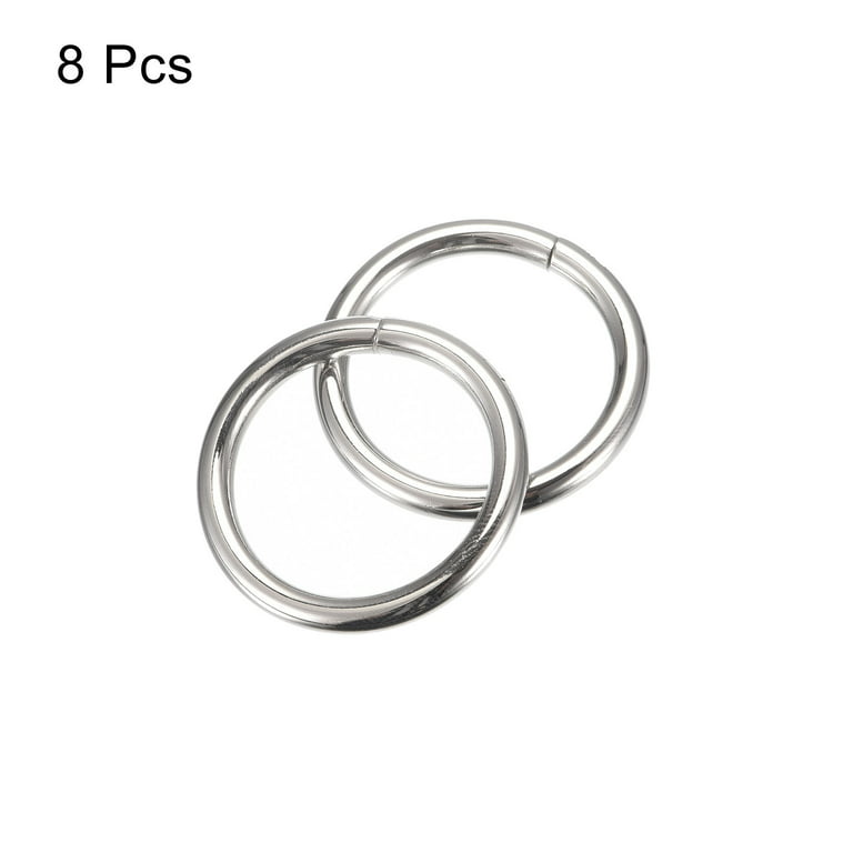 Metal O Rings, 8 Pack 25mm(0.98) ID 3.8mm Thick Non-Welded O-Rings, Silver  Tone 