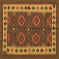 thumbnail image 1 of Ahgly Company Indoor Square Southwestern Brown Country Area Rugs, 7' Square, 1 of 4