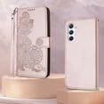 thumbnail image 6 of for Galaxy A55 5G Phone Case Wallet,A55 Flip Cases,Card Holder Cute Floral Leather Kickstand,Wrist Strap, Closure,Shockproof Protective Cover for Samsung A55 5G / 4G (Rose Gold), 6 of 14