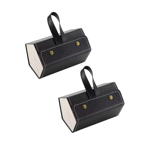 Caja de almacenamiento de gafas multifuncional, caja de regalo de joyería con rejilla múltiple, cuero PU de grano pequeño, caja de gafas hecha a mano de alta calidad