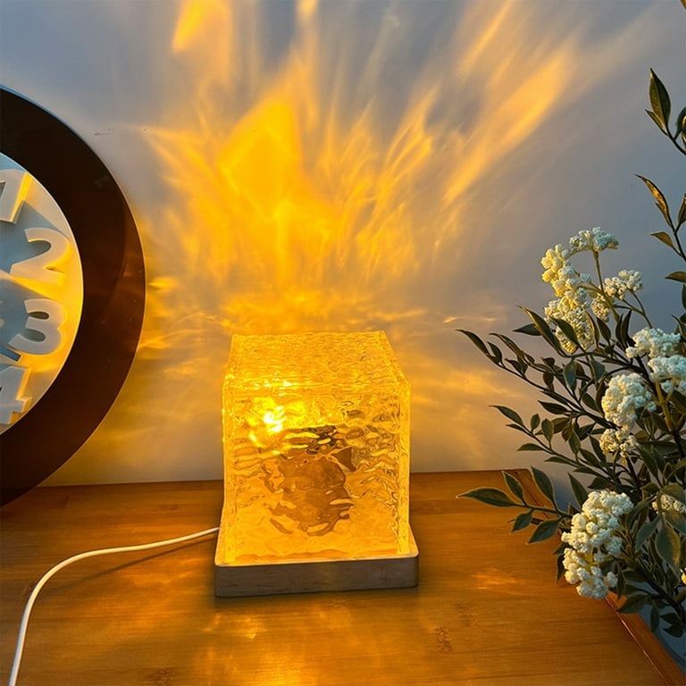 Epoxy Resin Night Light, Unique color changing resin wood lamp