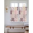 thumbnail image 2 of Boho Spring Floral Bathroom Window Curtain, Vintage Flowers Patchwork Plaid Pink Light Filtering Coffee Kitchen Curtains, Bedroom Living Room Curtains 2 Panel 84"x45", 2 of 6