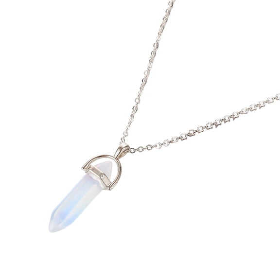 Joernso Pendant Necklace Faux Crystal Stone Decorative Metal Women Chain Necklace Jewelry Accessories