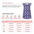 thumbnail image 3 of Fotbe Skull Purple Flower Vestido de Dormir para Niñas de 3 a 10 Años, Mangas Cortas, Estilo Princesa, Pijama Camisón con Mangas Voladas-X-Large, 3 of 6