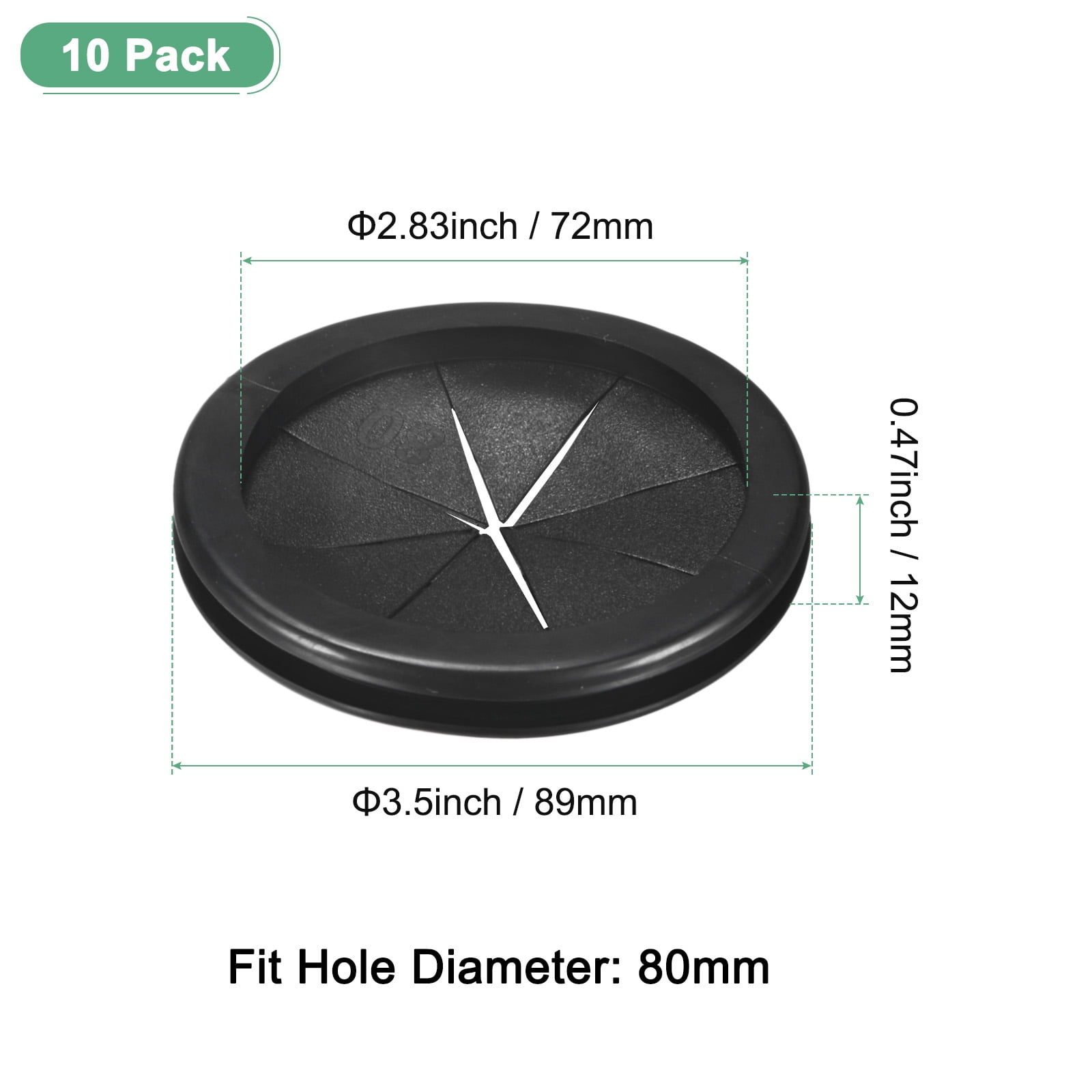 Uxcell 10-Pack Rubber Grommets for Wiring 80mm Petal-Shaped Desk Hole Grommet
