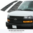 thumbnail image 3 of APS Compatible with Chevy Express Van 2003-2020 Main Upper Stainless Steel Black 8x6 Horizontal Billet Front Grill Grille Insert C66436J, 3 of 7