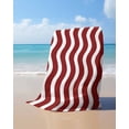thumbnail image 4 of Red White Beach Towels Oversized Super Absorbent, Modern Abstract Waves Water Ripple Striped Lightweight Bath Towel Quick Dry Sets For Bathroom/Pool/Rv Camping/Beach Play/Gym Room/Picnic 23"x47", 4 of 8