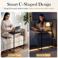 thumbnail image 5 of Nesting Coffee Table Set of 3, C-Shaped End Side Tables with Faux Marble Top and Metal Frame for Living Room, Industrial Sofa Snack Tables, Black, 5 of 9