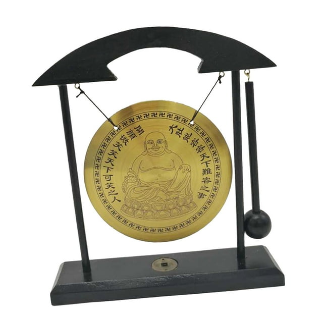 Maoww Mini Gong Gong en Laiton Ornement Gong Décoration de Bureau Style de Bureau E Style Domestique C