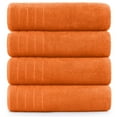 thumbnail image 5 of Dan River Bath Towel 30x60 pack of 4 Ultra Soft Quick Drying Large Cotton Towel - Orange, 5 of 10