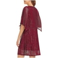 thumbnail image 5 of Sevevn Women's Sequin Loose Fitting Dress With Split Sleeves Casual Loose Mini Short Dress Short Sleeved Round Neck Dress, 5 of 8