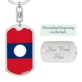thumbnail image 2 of Laos Flag Keychain Dog Tag Stainless Steel or 18k Gold, 2 of 8