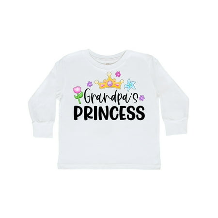 

Inktastic Grandpa s Princess Crown and Flowers Gift Toddler Toddler Girl Long Sleeve T-Shirt