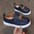thumbnail image 5 of Toddler Boys Leather Casual Slip On Sneakers Adjustable Hook and Loop Walking Shoes Non Slip Lightweight Flat Daily Dress Shoes, 5 of 8