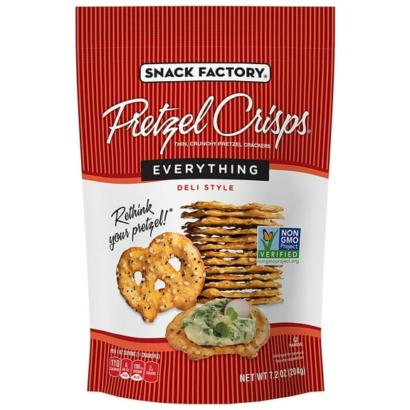 Snack Factory Pretzel Crisps Deli Style Everything -- 7.2 oz