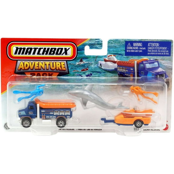 Matchbox Adventure Pack Rapids Rescue / MBX Jet Ski Trailer (Version 2)