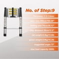 thumbnail image 5 of 8.5FT Telescoping Ladder, Aluminum Alloy Extension Ladder, 300lbs Capacity Portable Folding Ladder for Indoor/Outdoor Use with Locking Mechanism, 5 of 8