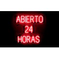 thumbnail image 1 of SpellBrite ABIERTO 24 HORAS LED Sign for Business. 25.2" x 23.8" Red ABIERTO 24 HORAS Sign Has Neon Sign Look With Energy Efficient LED Light Source. Visible from 500+ Feet, 8 Animation Settings., 1 of 4