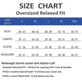 thumbnail image 3 of Oversized Denim Jackets for Women Drop Shoulder Jean Jacket Plus Size Casual Button Down Boyfriend Denim Jean Jackets with Pockets, 3 of 7