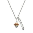 thumbnail image 1 of Delight Jewelry Goldtone Tan Center Spinner Silvertone Courage Strength Wisdom Honesty Bar Charm Necklace, 23", 1 of 4