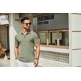 thumbnail image 3 of COOFANDY Men's Ribbed Polo Shirts Short Sleeve Casual Slim Fit Textured Shirts Dress Collar Polo Tops Workout Golf Polos, 3 of 10