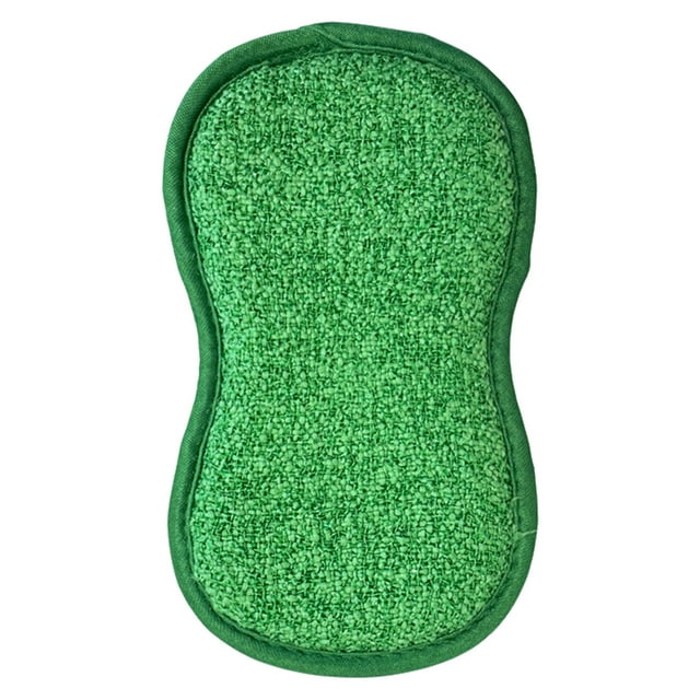 1 Pcs Multi-Purpose Scrub Sponges For Kitchen,Non-Scratch Microfiber Sponge,Heavy-Duty Washable Scouring Pad,Reusable Microfiber Sponge,Effortless Cleaning Of Dishes,Pots And Pans All,Green