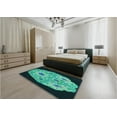 thumbnail image 5 of Ahgly Company Machine Washable Indoor Rectangle Transitional Deep Teal Green Area Rugs, 6' x 9', 5 of 7